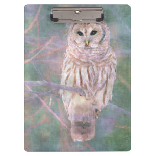 Barred Owl Pastel Digitales Ölgemälde Klemmbrett