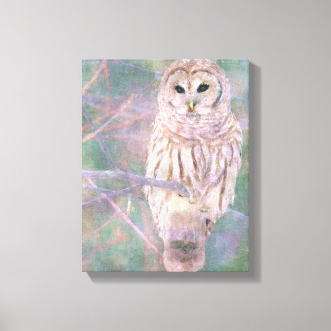 Barred Owl Pastelllackierung Leinwanddruck (Vorderseite)