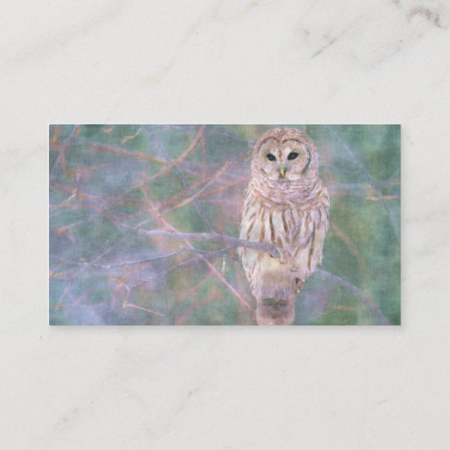 Barred Owl Pastelllackierung Visitenkarte (Rückseite)