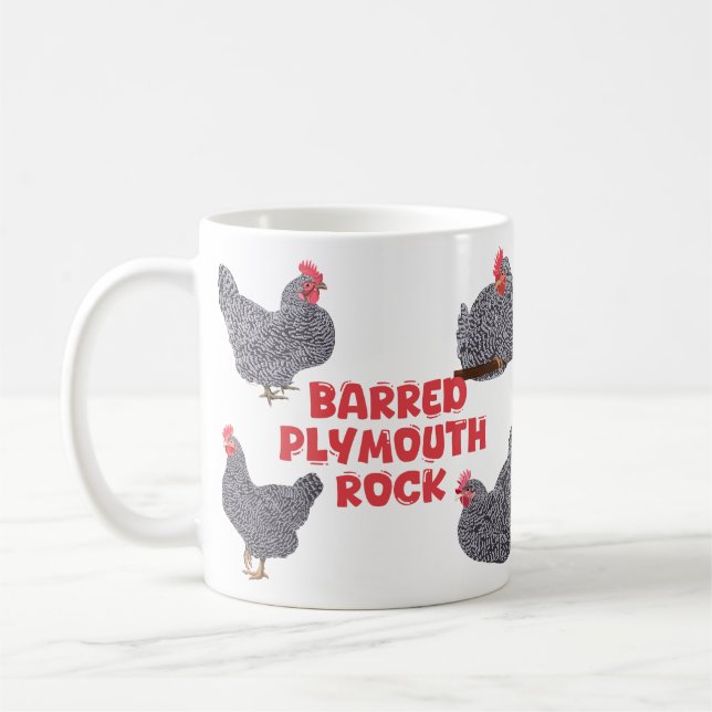 Barred Plymouth Rock Chickens Kaffeetasse (Links)