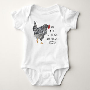 Barred Rock Chicken mit T - Shirt "Funny Text"
