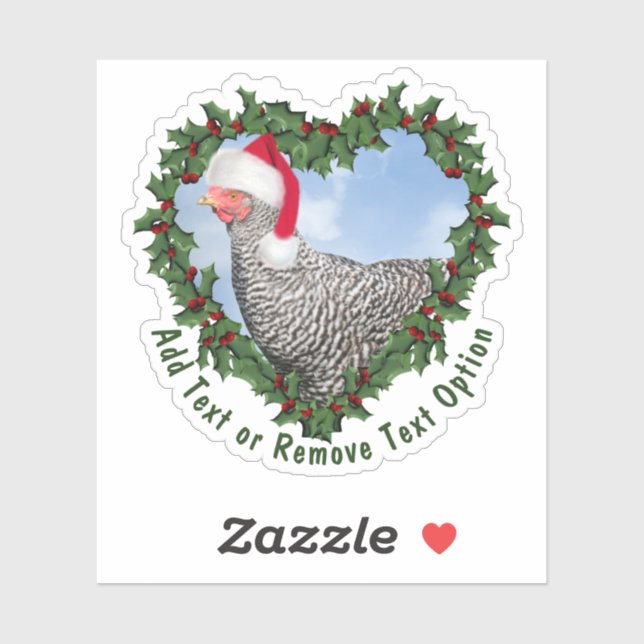 Barred Rock Chicken Wreath Weihnachten Aufkleber (Blatt)