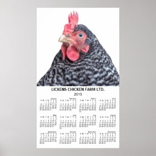 Barred Rock Huhn Wand Jahreskalender 2013 Poster