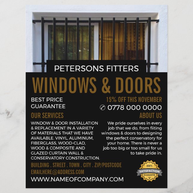 Barred Window, Window & Door Fitter Company Flyer (Vorne)