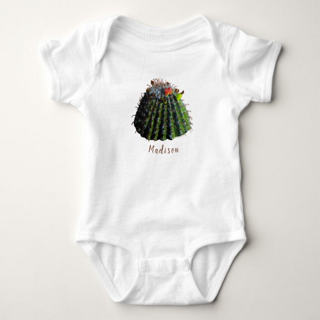 Barrel Cactus Baby Bodysuit Strampler (Vorderseite)