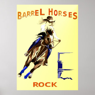 Barrel Horses Rock Poster