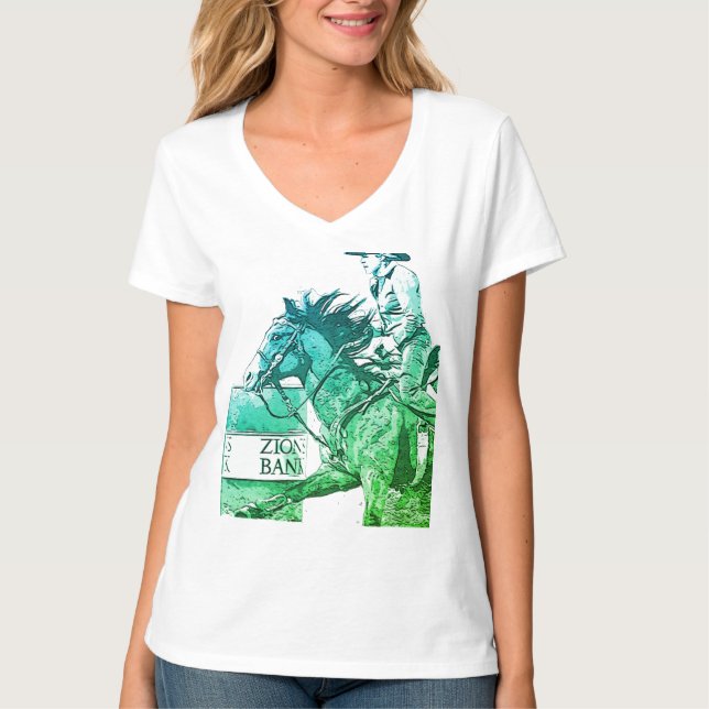 Barrel Racer II (aquamarin/grün) T-Shirt (Vorderseite)