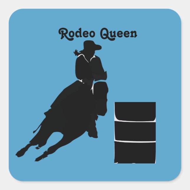 Barrel Racer Quadratischer Aufkleber (Vorderseite)