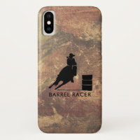 Barrel Racer Silhouette auf Brown Grunge