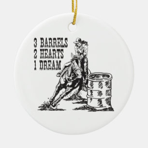 Barrel Racing 3 Barrels 2 Herzen 1 Traummagnet Keramik Ornament