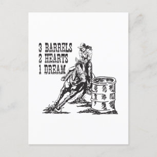 Barrel Racing 3 Barrels 2 Herzen 1 Traummagnet Postkarte