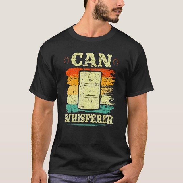 Barrel Racing Can Whisperer Retro Rodeo Barrel Rac T-Shirt (Vorderseite)