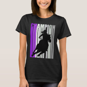 Barrel Racing Champion Reiten Lila Cowgirl T-Shirt