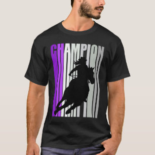 Barrel Racing Champion Reiten Lila Cowgirl T-Shirt
