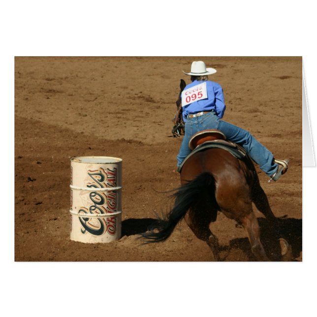 Barrel Racing Cowgirl Western Card (Vorderseite (Horizontal))