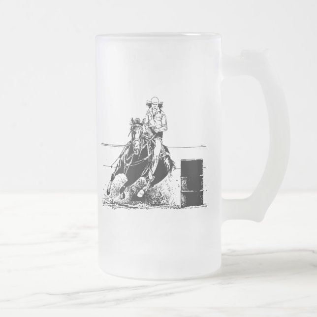 Barrel Racing Horse Mattglas Bierglas (Rechts)