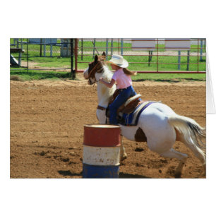 Barrel Racing Little Cowgirl Western Card