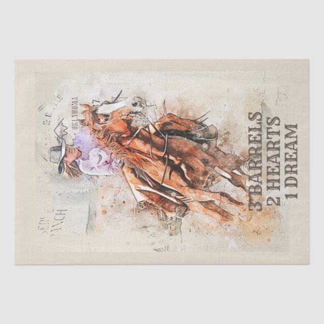 Barrel Racing Quote Seidenpapier (Vorderseite)