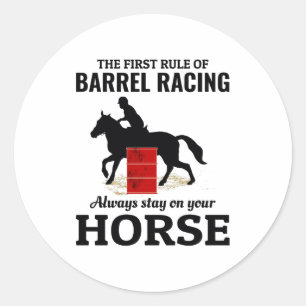 Barrel Racing Rodeo Reiten Funny Runder Aufkleber