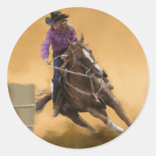 Barrel Racing Runder Aufkleber