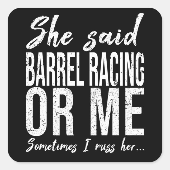 Barrel Racing Sportgeschenk Quadratischer Aufkleber (Vorderseite)