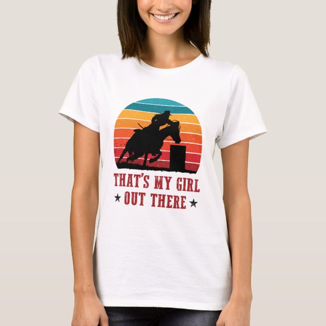 Barrel Racing Vater Mama Das ist mein Mädchen T-Shirt (Vorderseite)