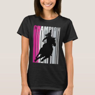 Barrel Racion Champion Reitsport Rosa Retro Kuh T-Shirt