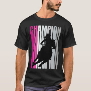 Barrel Racion Champion Reitsport Rosa Retro Kuh T-Shirt