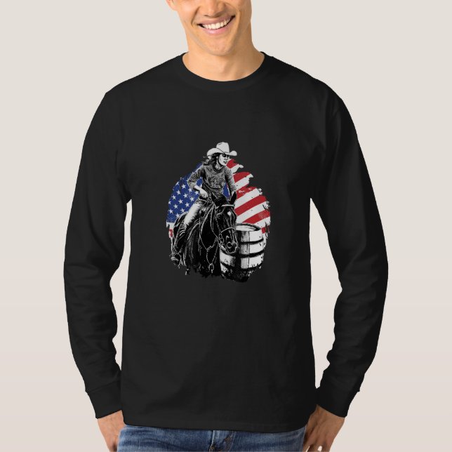 Barrel Riding Western Cowgirl T-Shirt (Vorderseite)