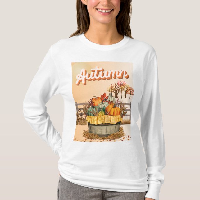 Barrel voll Pumpkins Herbst T-Shirt (Vorderseite)