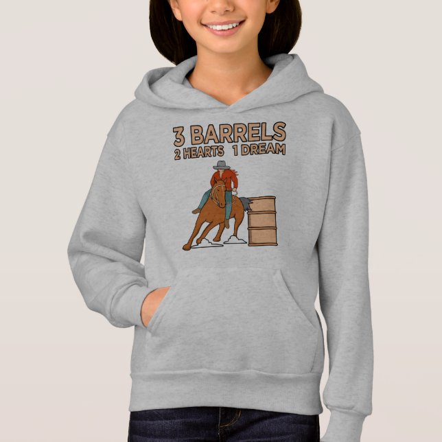 Barrels Hearts Racing Barrel Racer Pferde Ra Hoodie (Vorderseite)