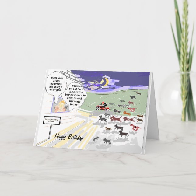 Barres de chien Kennels amusant carte d'anniversai (Devant)