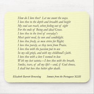 Barrett Browning - Sonnets aus Portugal #43 Mousepad