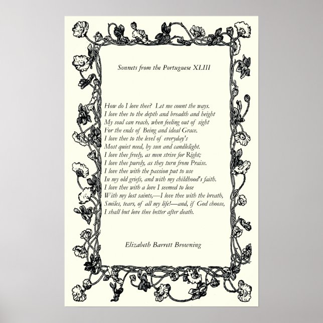 Barrett Browning - Sonnets aus Portugal 43 Poster (Vorne)