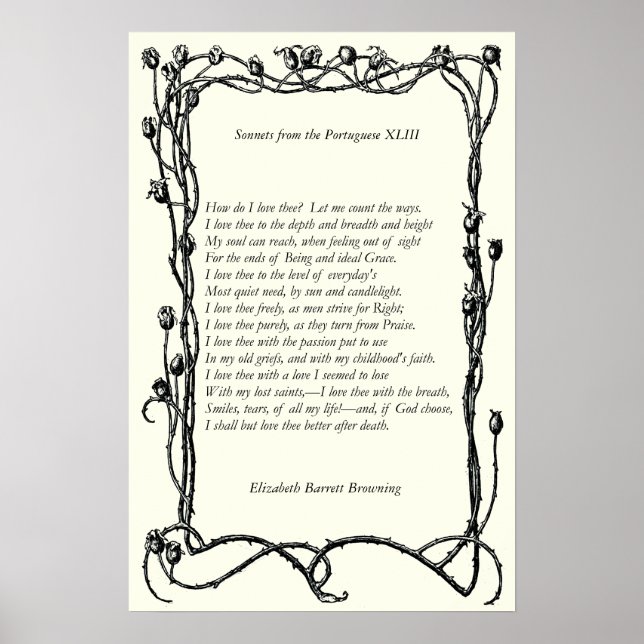 Barrett Browning - Sonnets aus Portugal 43 Poster (Vorne)