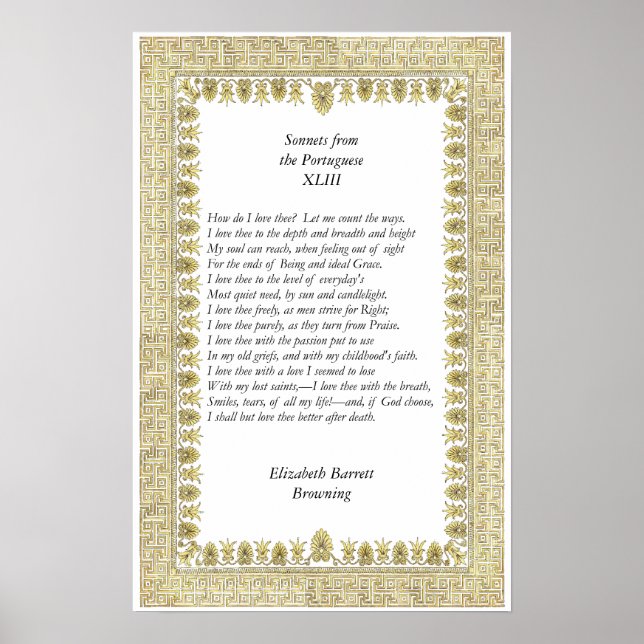 Barrett Browning - Sonnets aus Portugal #43 Poster (Vorne)