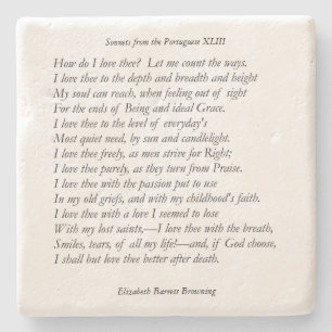 Barrett Browning - Sonnets aus Portugal 43 Steinuntersetzer