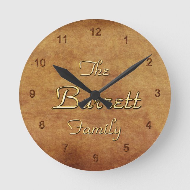 BARRETT Family Clan Reunion Custom Designed Clock Runde Wanduhr (Vorderseite)