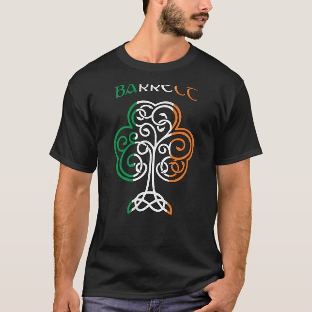 BARRETT Irish Name Kleeblatt Ireland Flaggenfamili T-Shirt (Vorderseite)