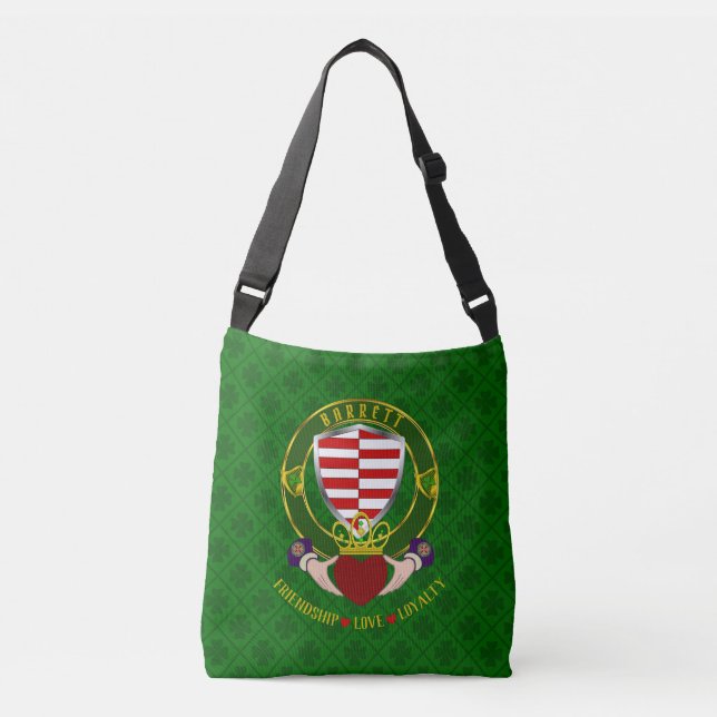 Barrett Irish Shield & Claddagh Tragetaschen Mit Langen Trägern (Vorderseite)