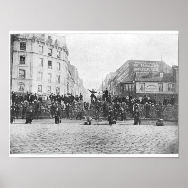 Barricade bei Faubourg Saint-Antoine Poster (Vorne)