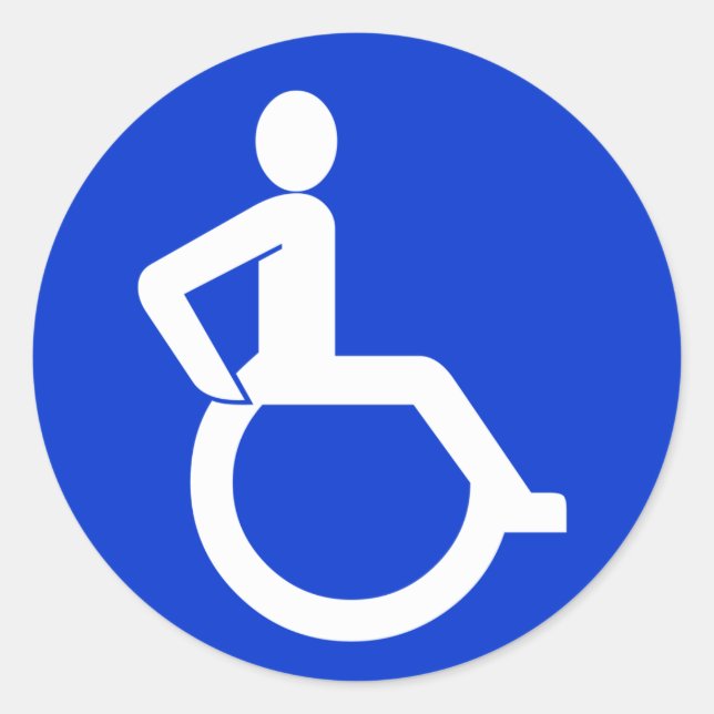 Barrierefreiheitszeichen für Rollstühle Runder Aufkleber (Vorderseite)
