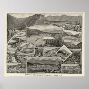 Barron & Merrills White Mountain Häuser, NH Poster