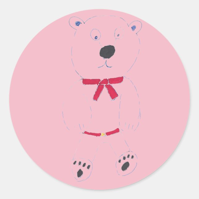 Barry Bear Round Stickers (Vorderseite)