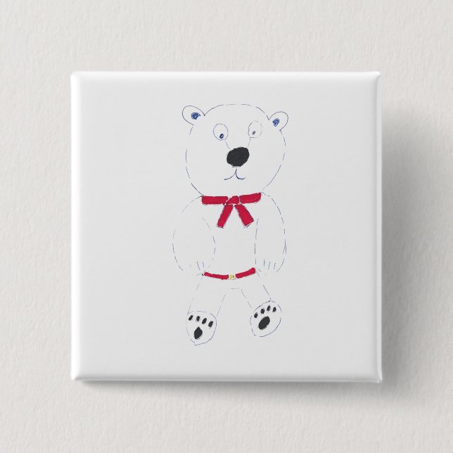 Barry Bear Square Abzeichen Button (Vorderseite)