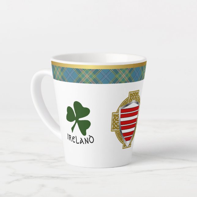 Barry Irish Shield & Tartan Personalisiert Milchtasse (Linke Ecke)