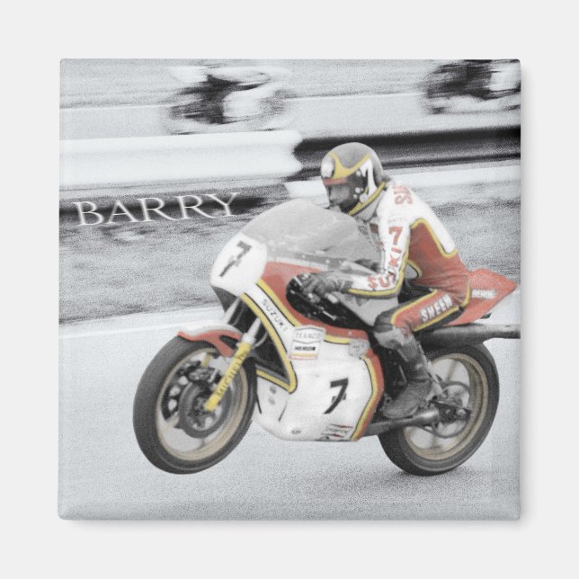Barry Sheene 2, die handgetönte Version Magnet (Vorne)