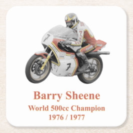 Barry Sheene 2, die handgetönte Version Rechteckiger Pappuntersetzer