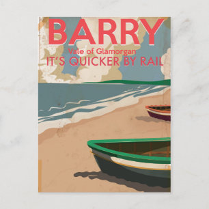Barry, Wales Vintage-Dampflokomotive-Reiseposter Postkarte