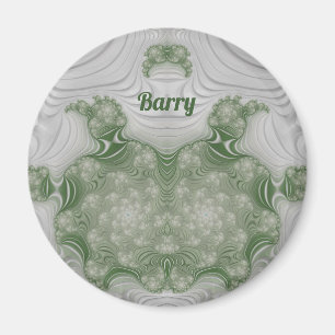 BARRY ~ Weiß und Grün ~ Atemberaubendes Design Magnet